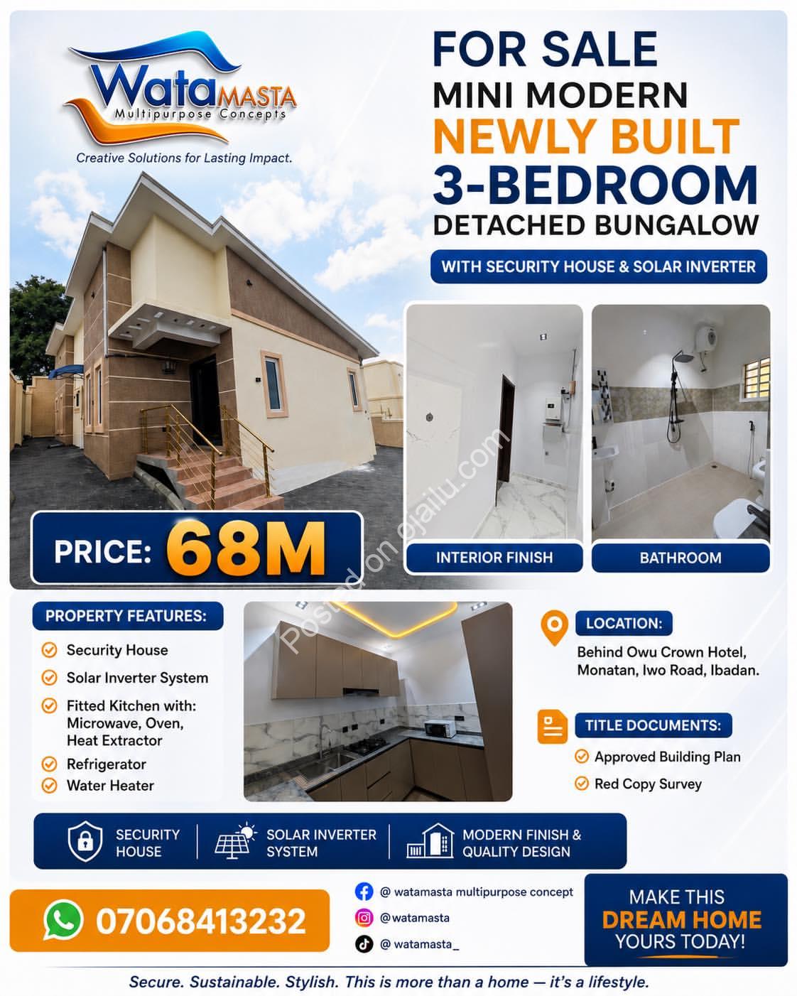 Modern 3BR Bungalow w/ Solar & Security House