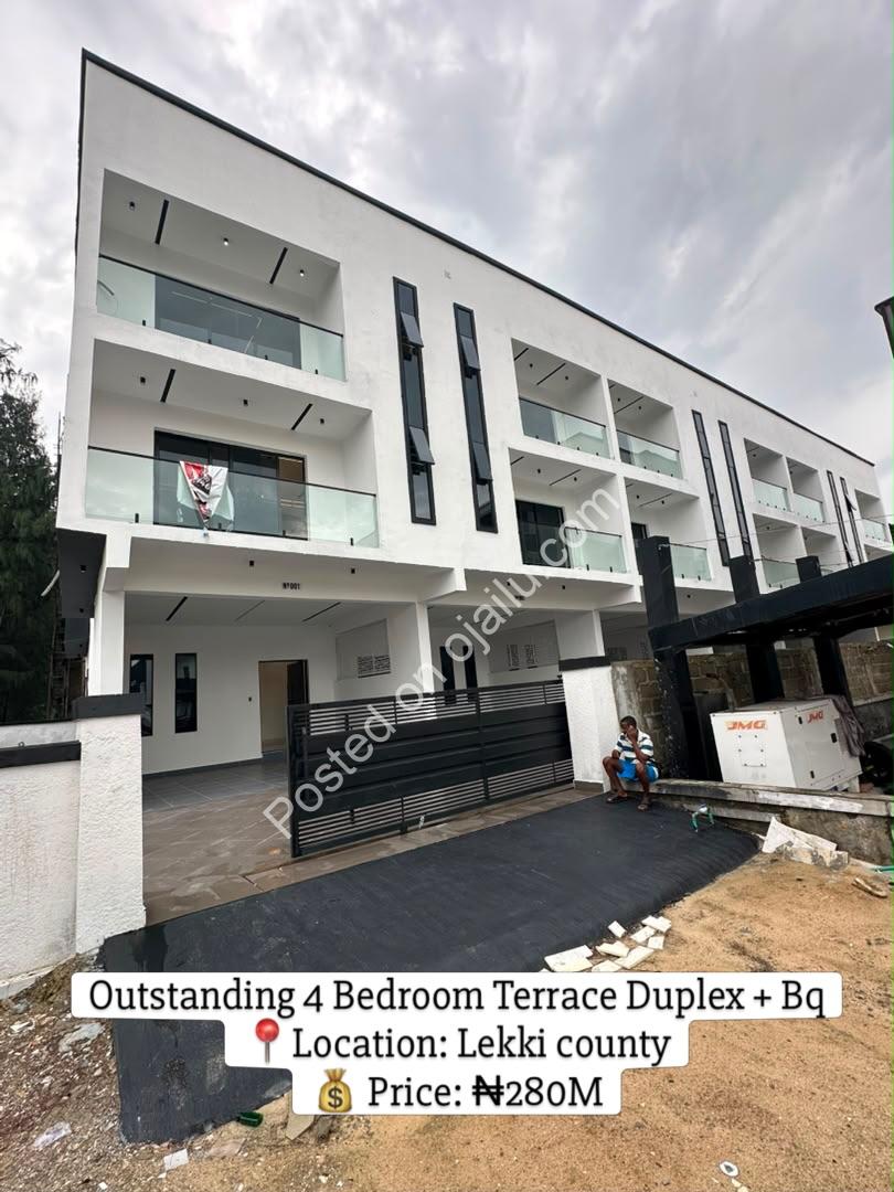 Lekki 4-Bed Terrace: All Ensuite + BQ for ₦280M