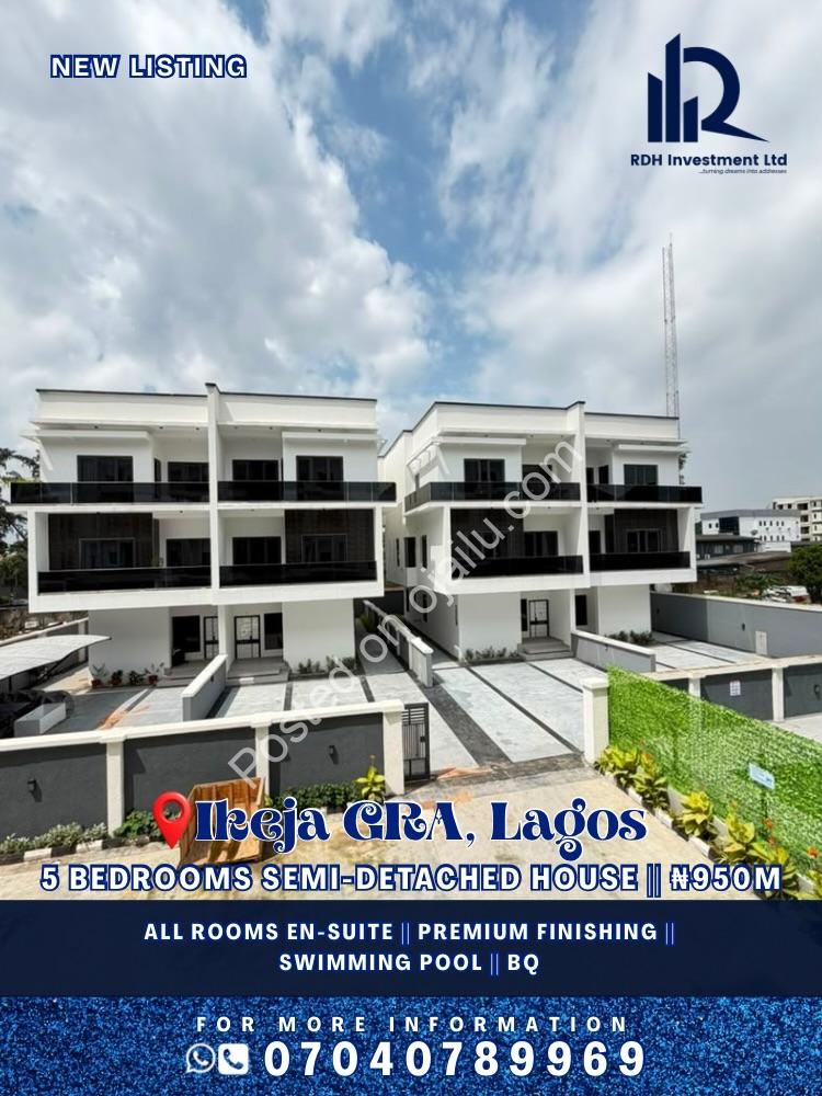 Ikeja GRA: 5-Bed + Pool in Prime Estate