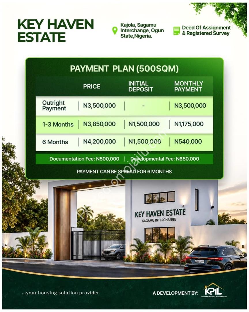 Secure Your 500sqm in Kajola from ₦3.5M