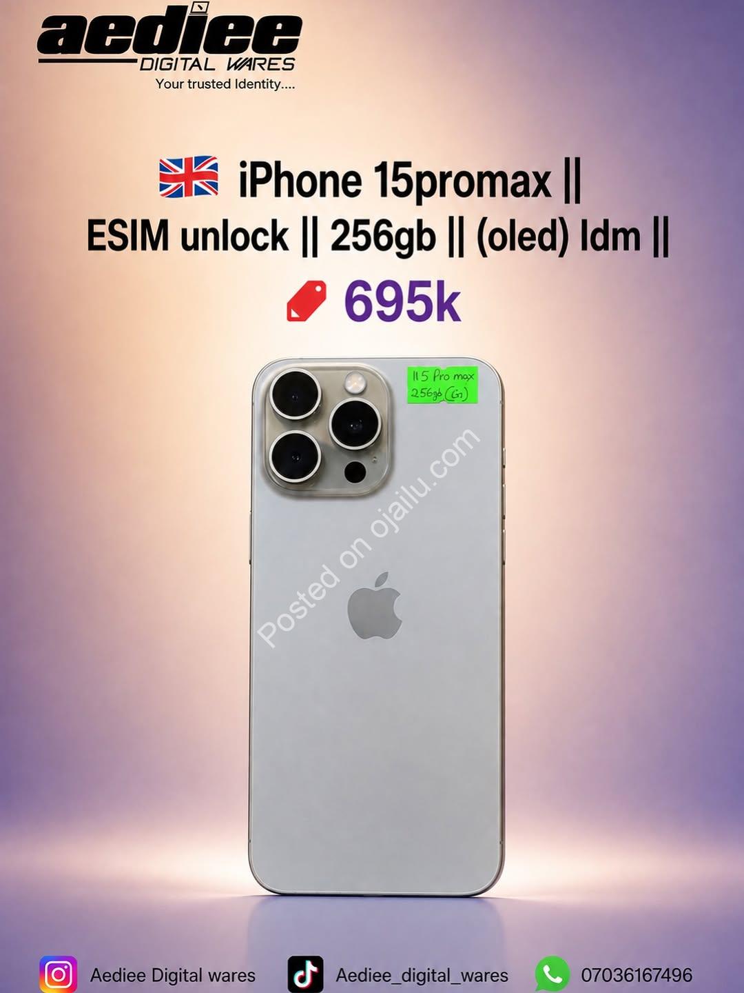 iPhone 15 Pro Max | eSIM Unlocked | 256GB OLED | Near-Mint