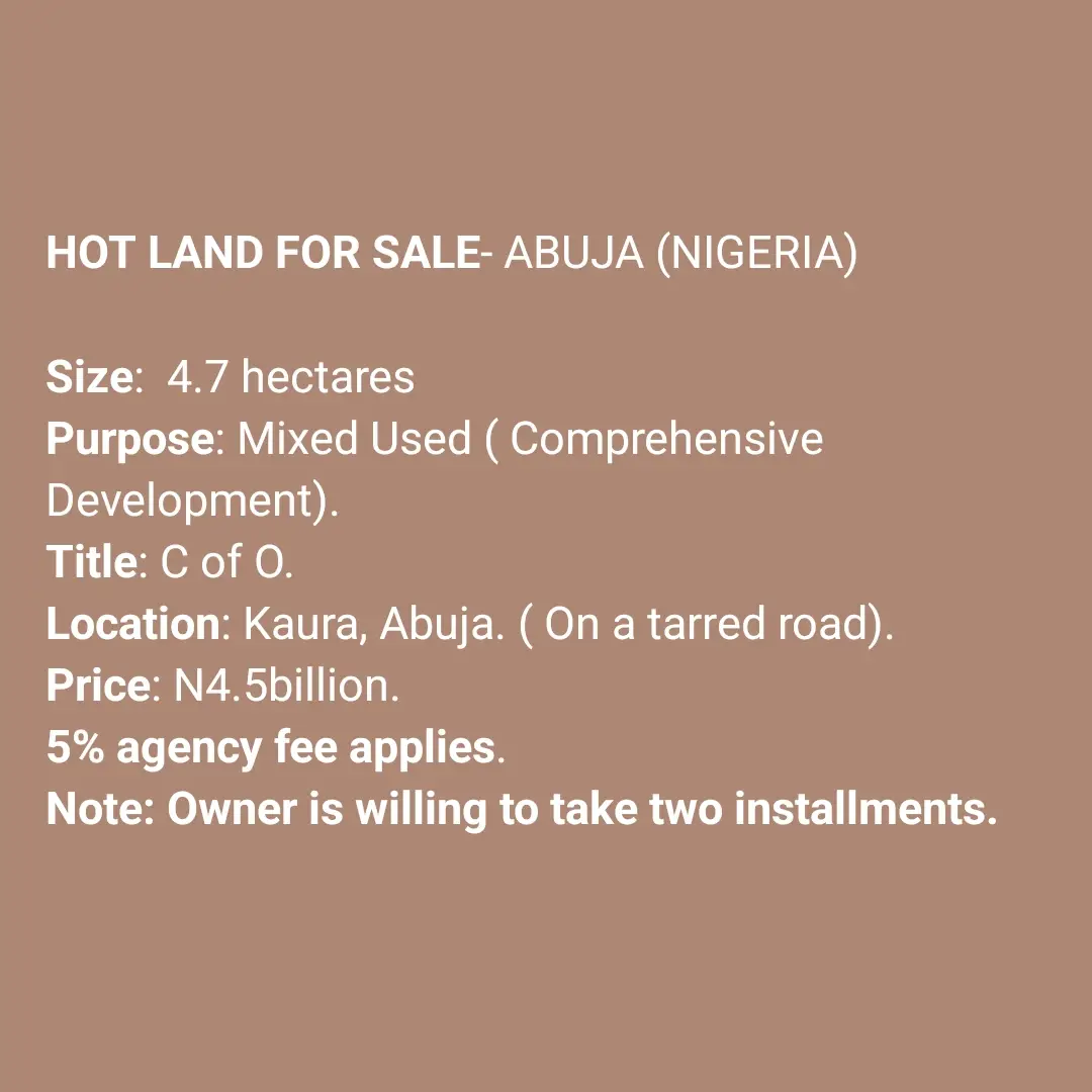 7 Hectares, C of O: Build Your Abuja Empire