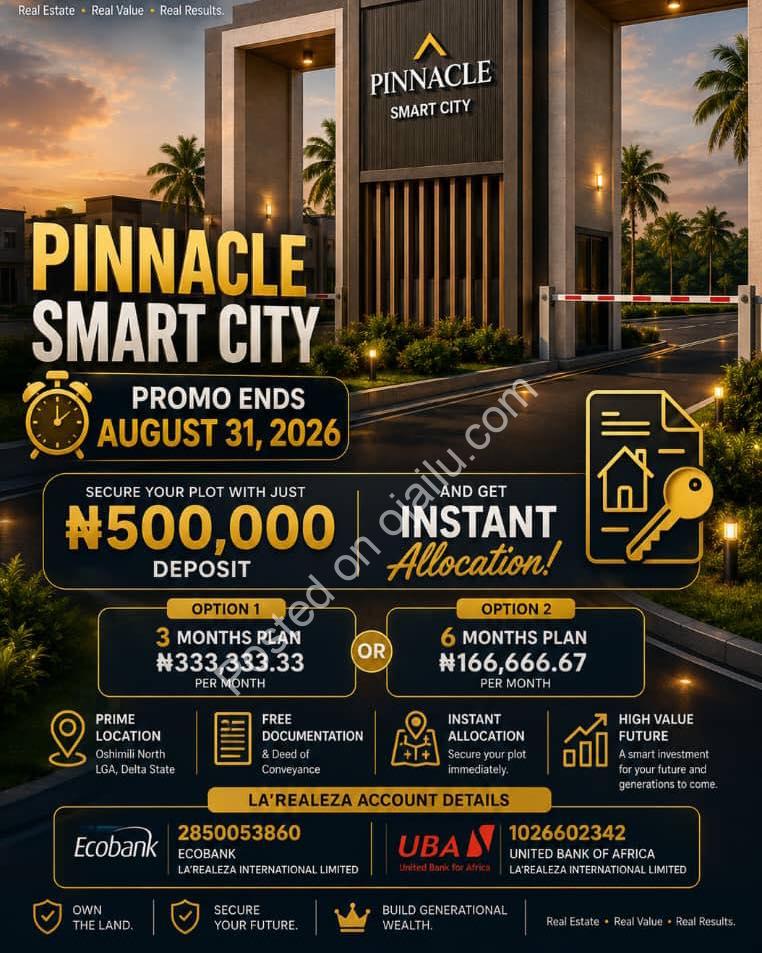 Act Fast: Own Smart City Land from ₦500k