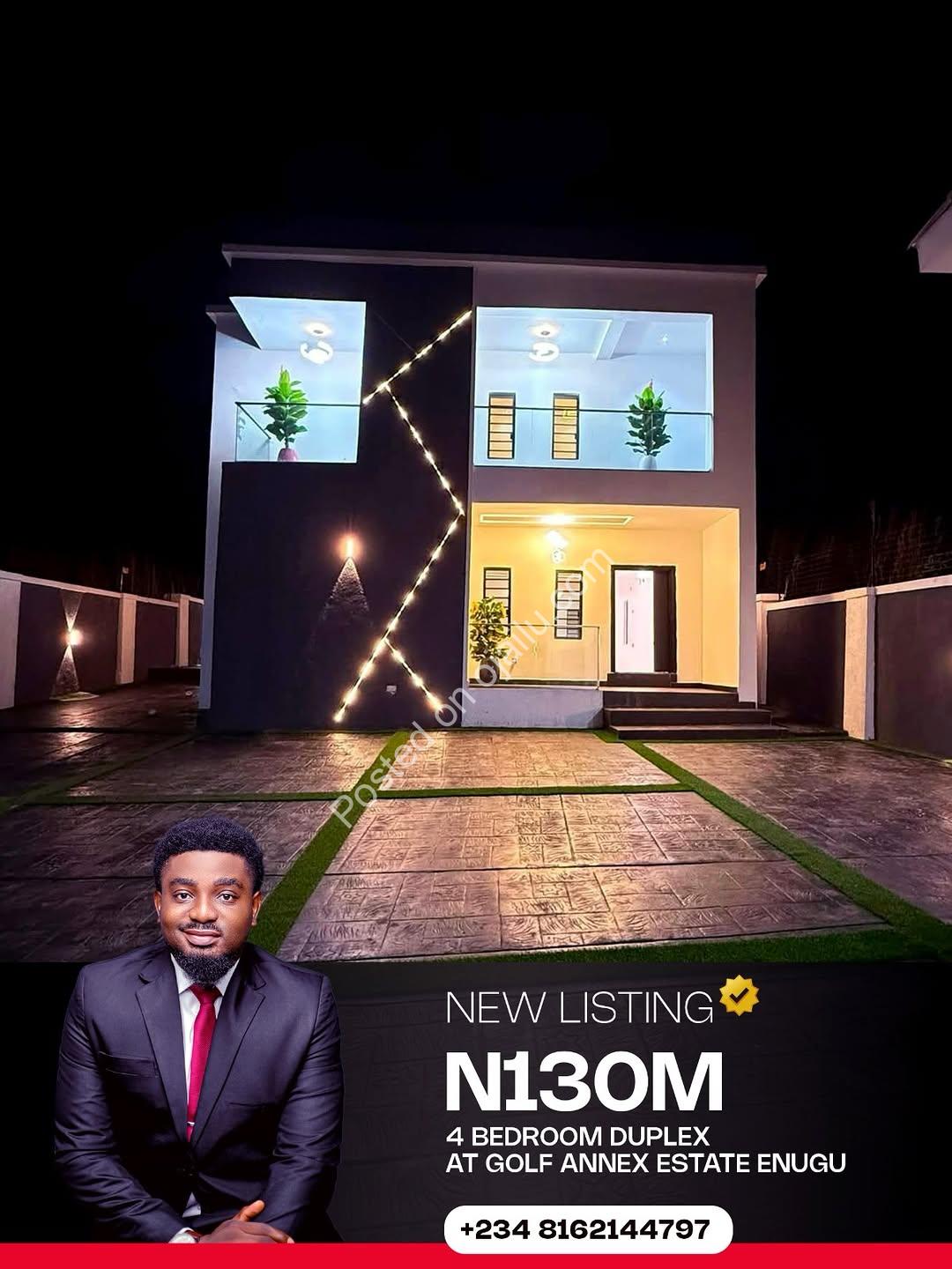 Own Your Enugu Haven: 4 En-Suite Beds in Gated Golf Annex