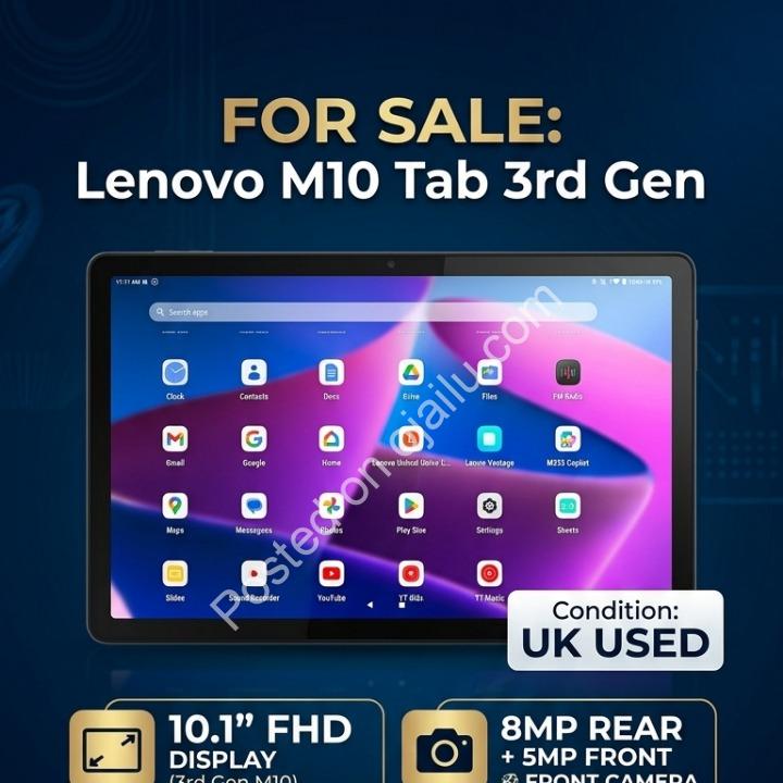 Crystal-Clear FHD Display, Dolby Atmos, 5000mAh – Pristine Lenovo M10 Tab
