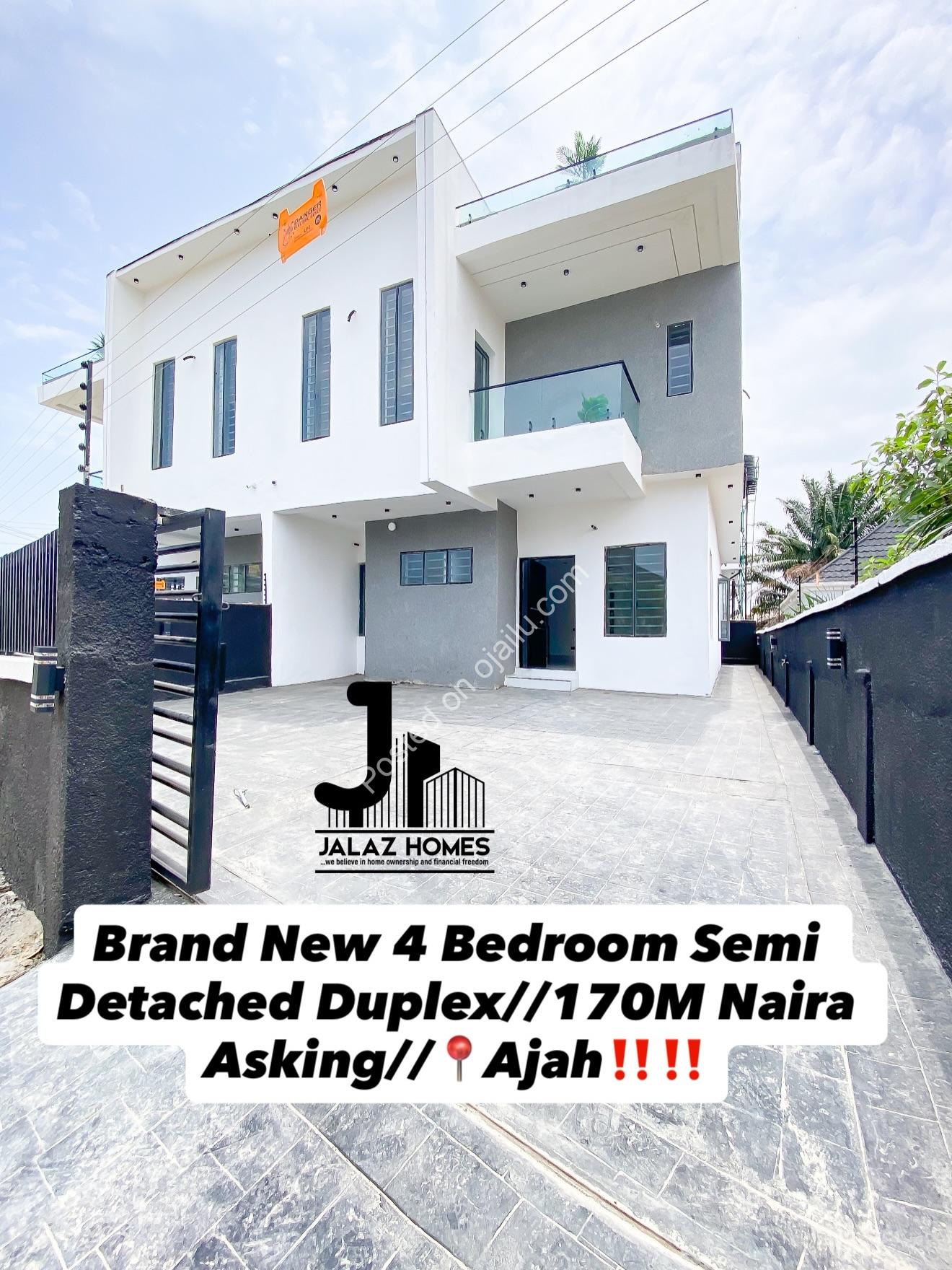A Brand-New 4-Bed Semi in Prime Ajah Awaits You