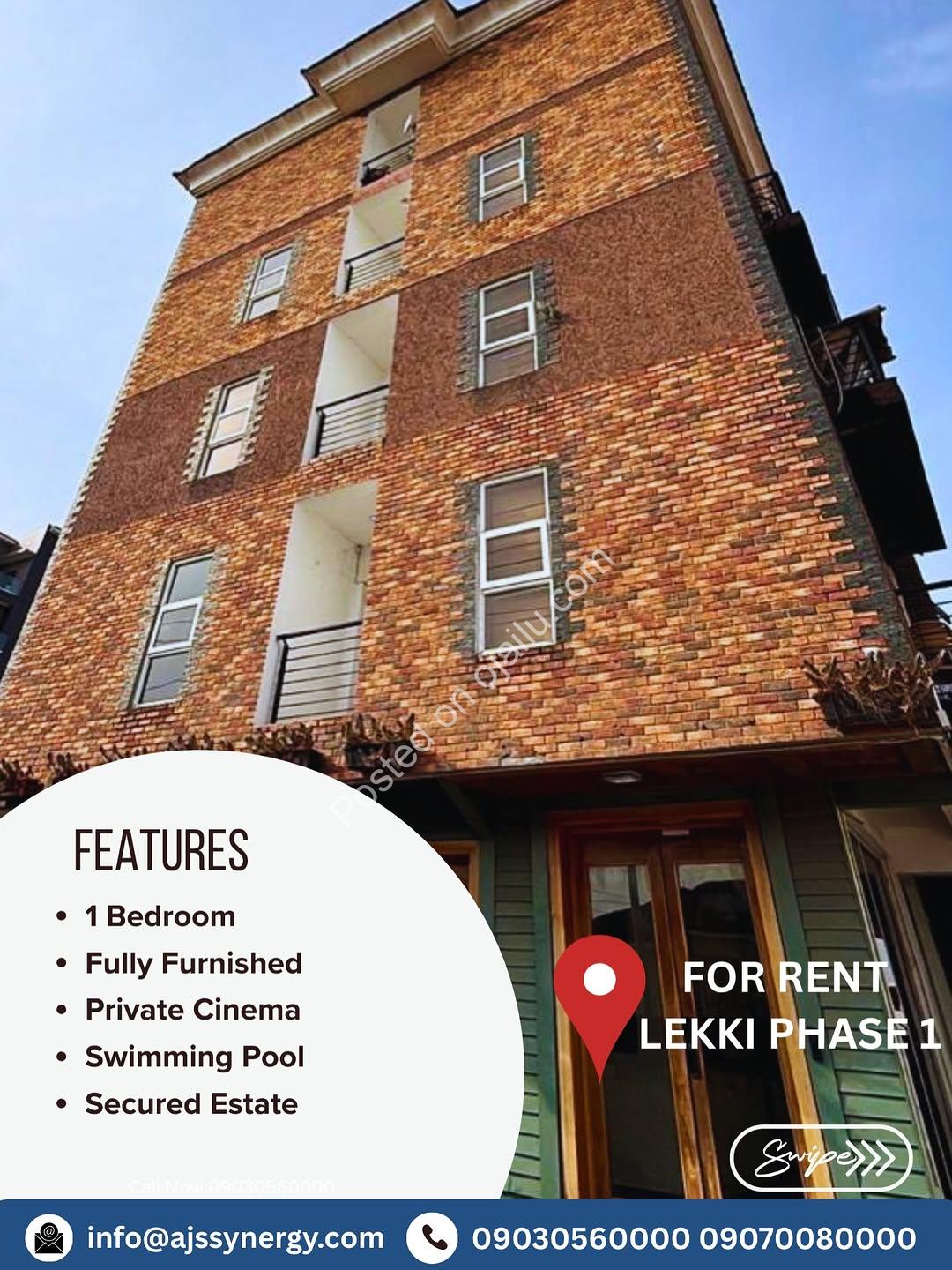 Fully Furnished 1-Bed Lekki Gem with Private Cinema & Pool