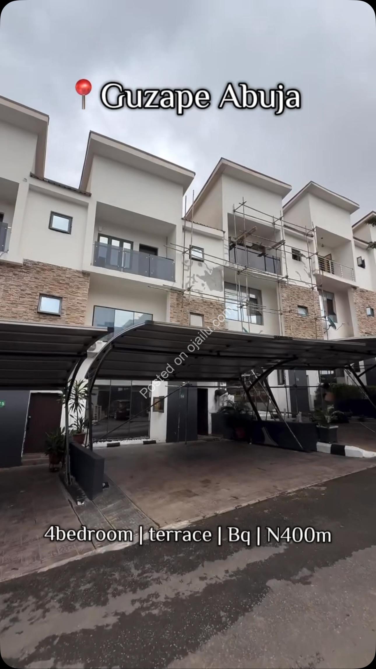 4-Bedroom Terrace + BQ in Prime Guzape Abuja