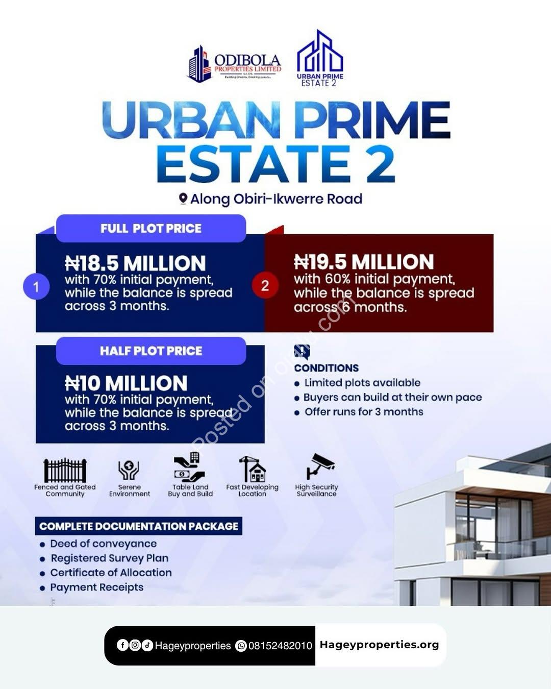 Build Now & Save ₦6.5M on Prime Urban Land