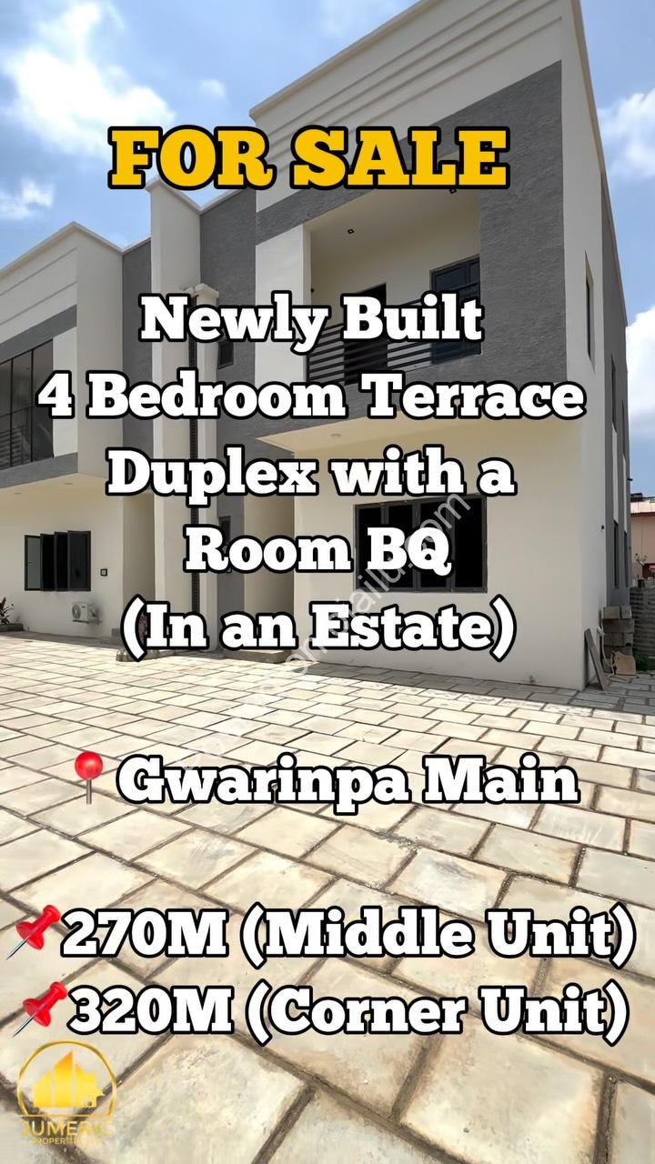 Newly Built 4-Bed Terrace Duplex + BQ in Gwarinpa