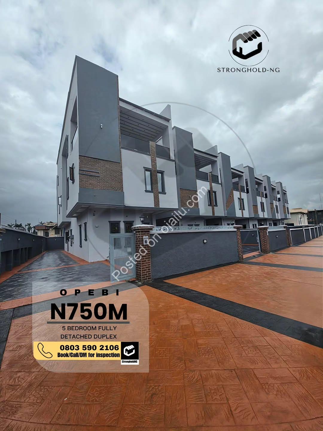 Standalone 5-Bedroom Ensuite Duplex + BQ in Secure Opebi Estate