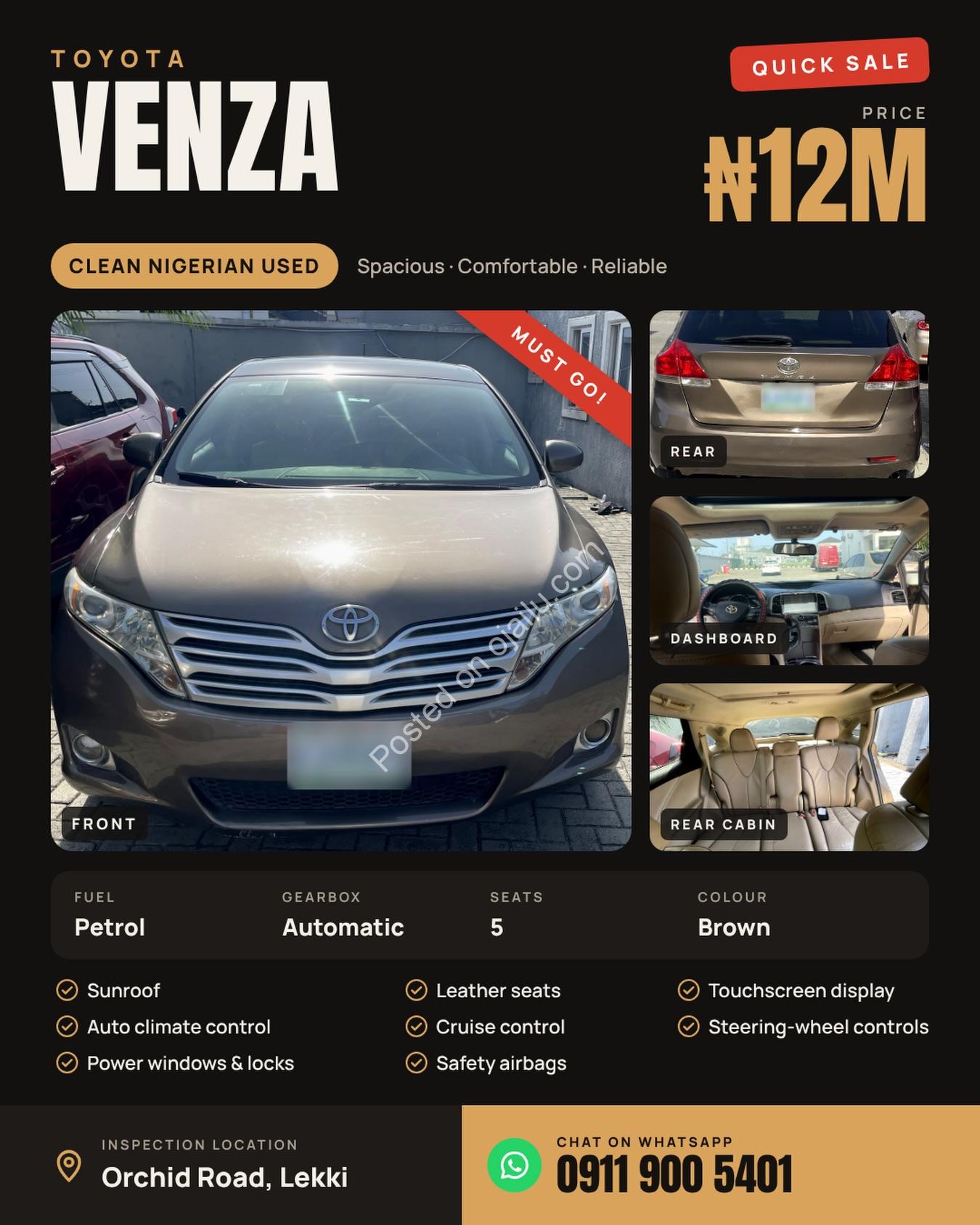 Clean Toyota Venza: Sunroof, Leather, Loaded