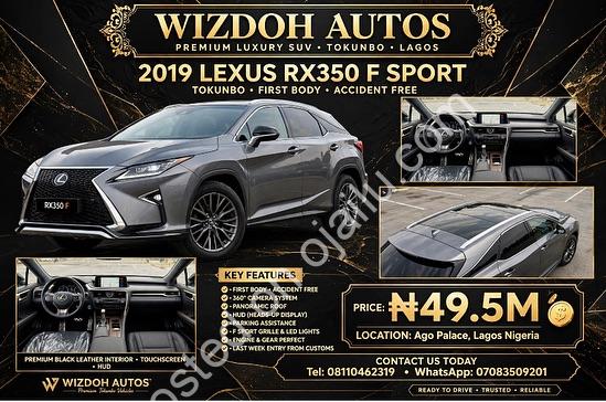 Accident-Free 2019 Lexus RX350 F Sport: Panoramic Luxury Awaits